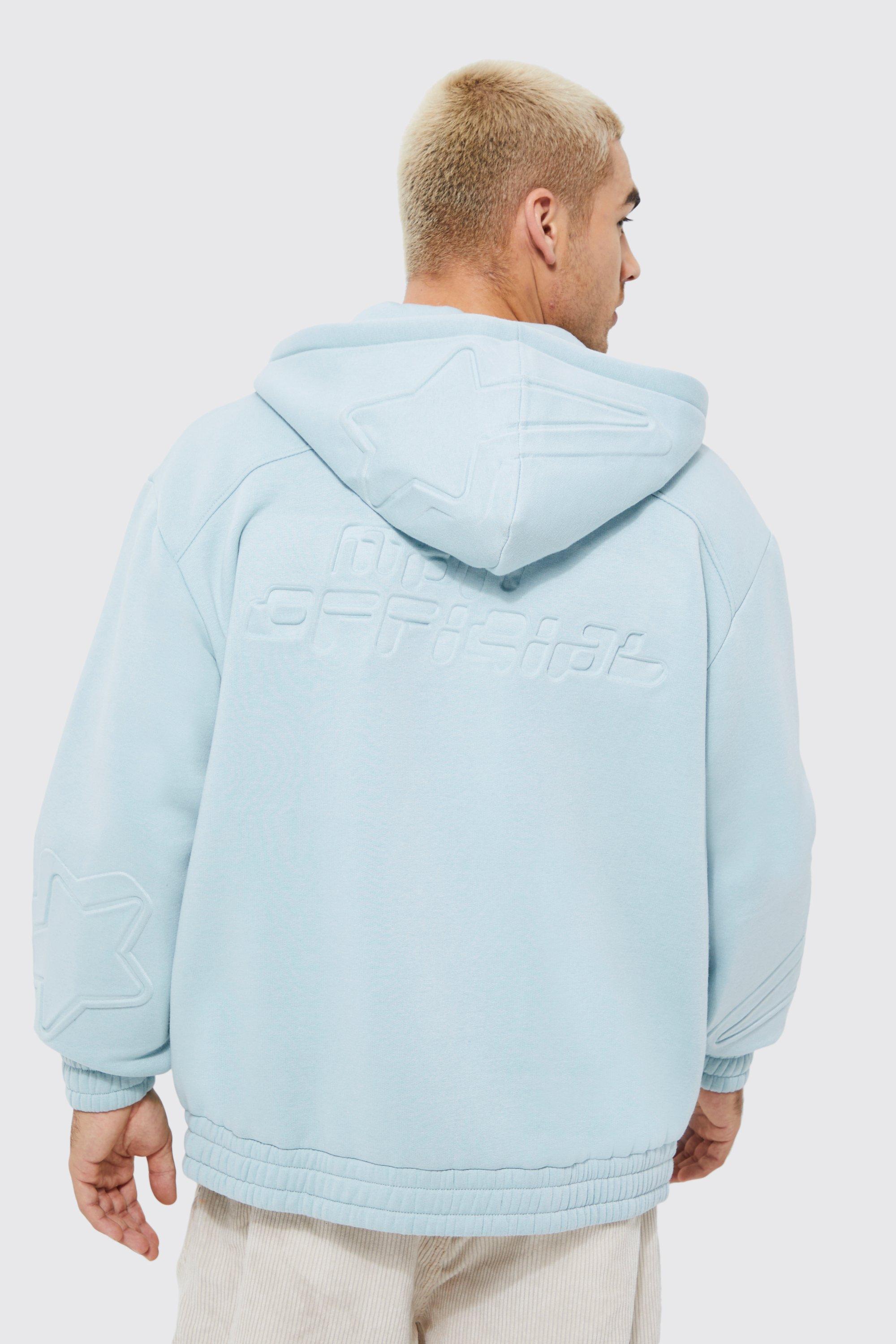 Oversized Graphic Zip Through Hoodie boohoo IE